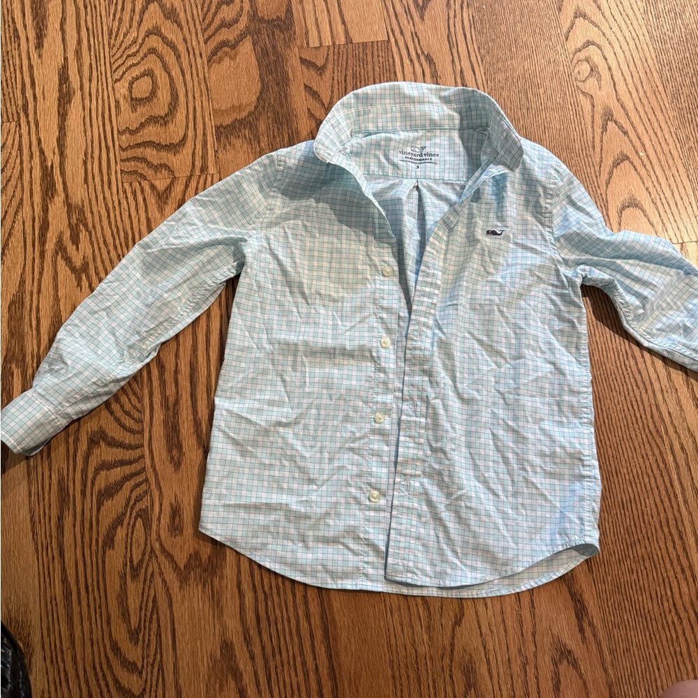 Vineyard Vines  5t blue plaid/Checkered button up Shirt